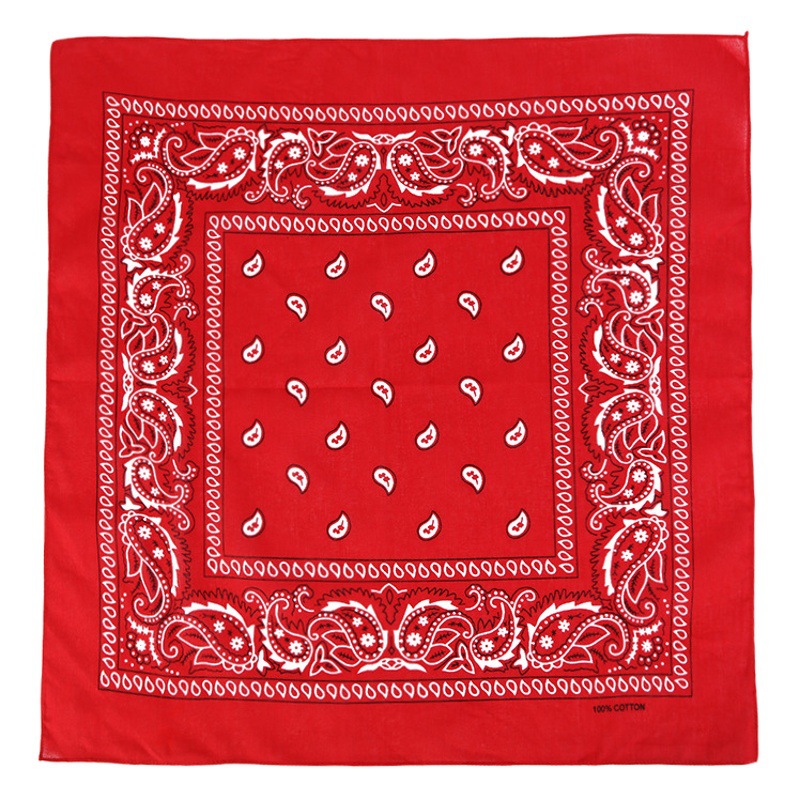 Picture of Factory Wholesale European and American Cashew Flower Square Scarf Outdoor Sports Cycling Hip-Hop Spot Pure Cotton Insect Printed Headscarf