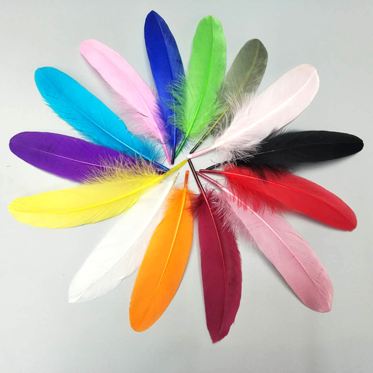 Wholesale Goose Feather Large Hard Floating Ornaments Decorative Materials Colorfulful Feather Earrings Jewelry Clothing Accessories Dream Catcher Ingredients