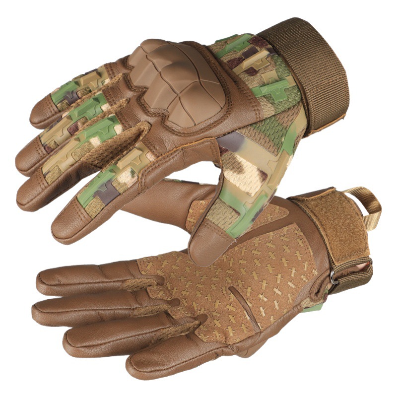 Cross-Border Outdoor Cycling Sun Protection Gloves Rubber Protective Anti-Slip Wear-Resistant Five-Finger Touch Screen Cs Fighting Tactical Gloves