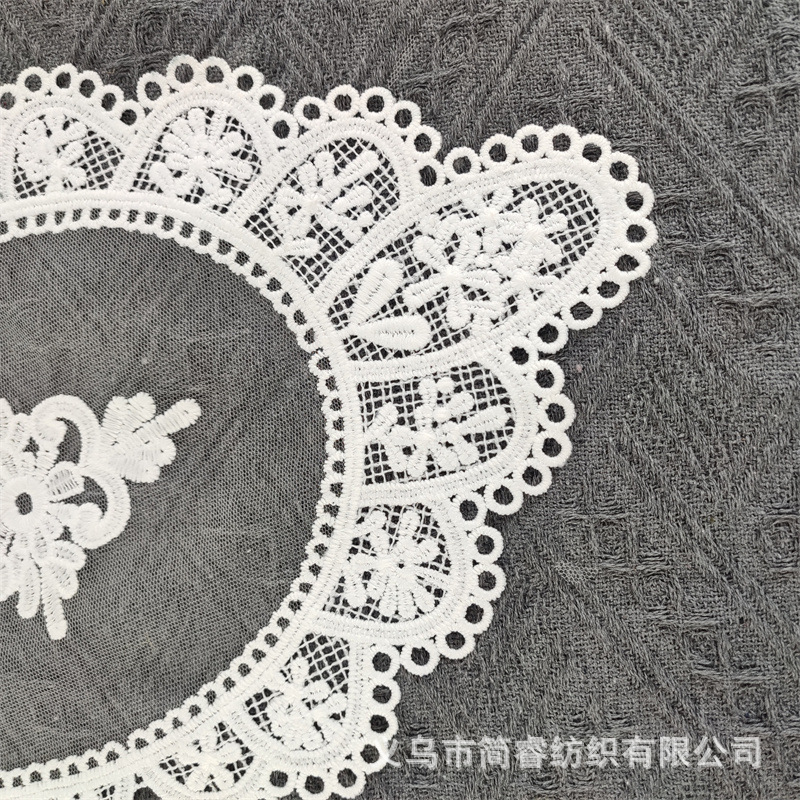Picture of Coaster European-style Diamond Embroidered Hollow Table Mat Household Plate Bowl Mat Ornaments Fabric Mesh Decorative Mat