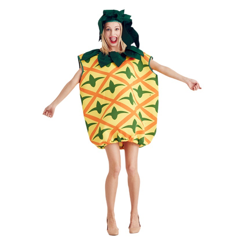 New Fruit Pineapple Style Play Dress Halloween cosplay Stage Performance Hooded Pineapple Costume