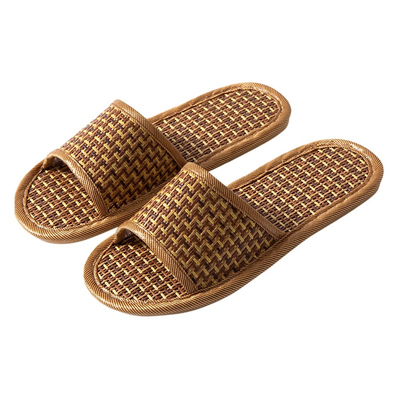 Household Sandals and Slippers Women's Summer Rattan Bamboo Indoor Home Linen Non-slip Summer Floor Sandals and Slippers