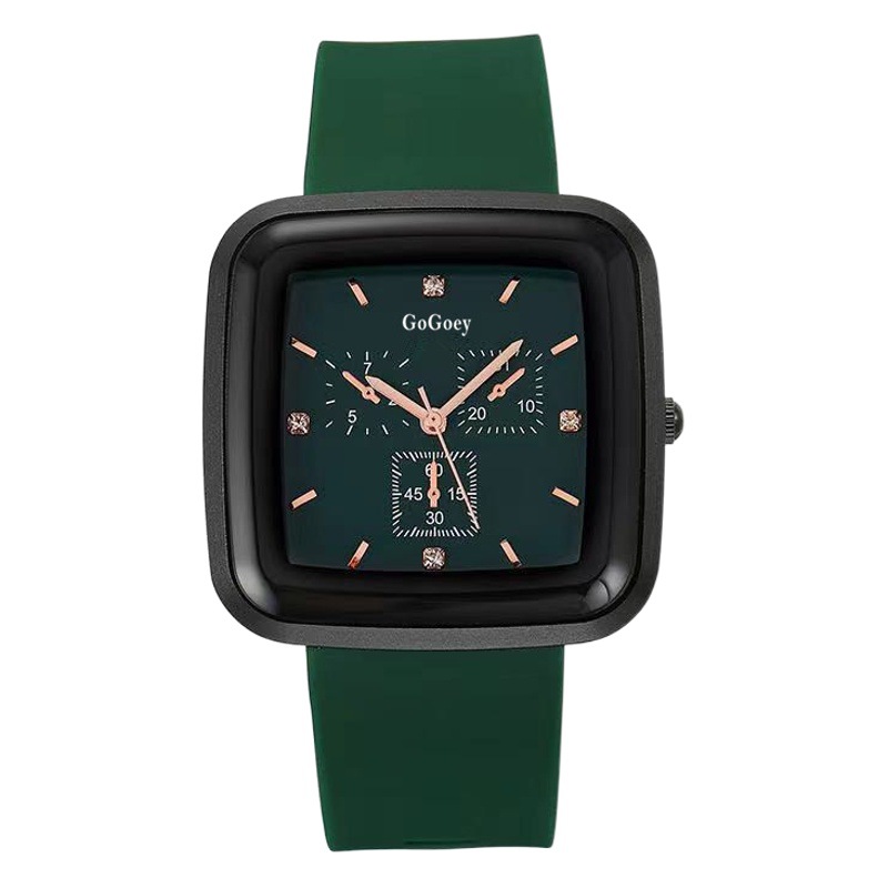 New Silicone Decorative Three-Eyes Temperament Student Women's Watch Women's Casual Life Waterproof Large Plate Live with Goods