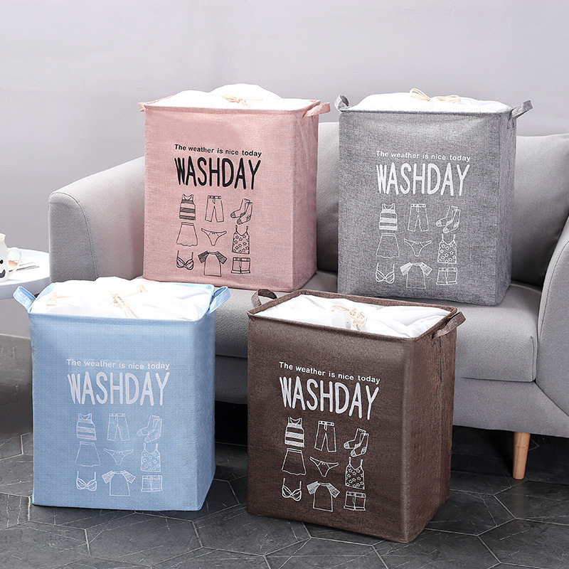 Picture of Storage Bag Big Mac Large Fabric Dirty Clothes Blue Cotton Quilt Storage Basket Household Storage Frame Clothes Finishing Storage Blue