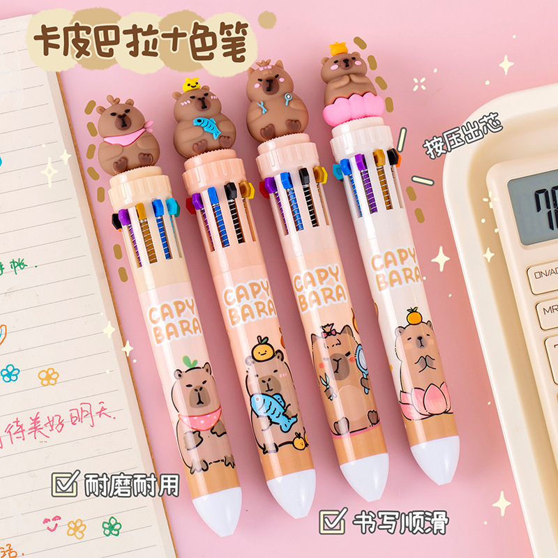 Kappi Bala Ten Color Ballpoint Pen ins High Color Value Student Hand Account Mark Pen Press Cartoon Multi-color Pen