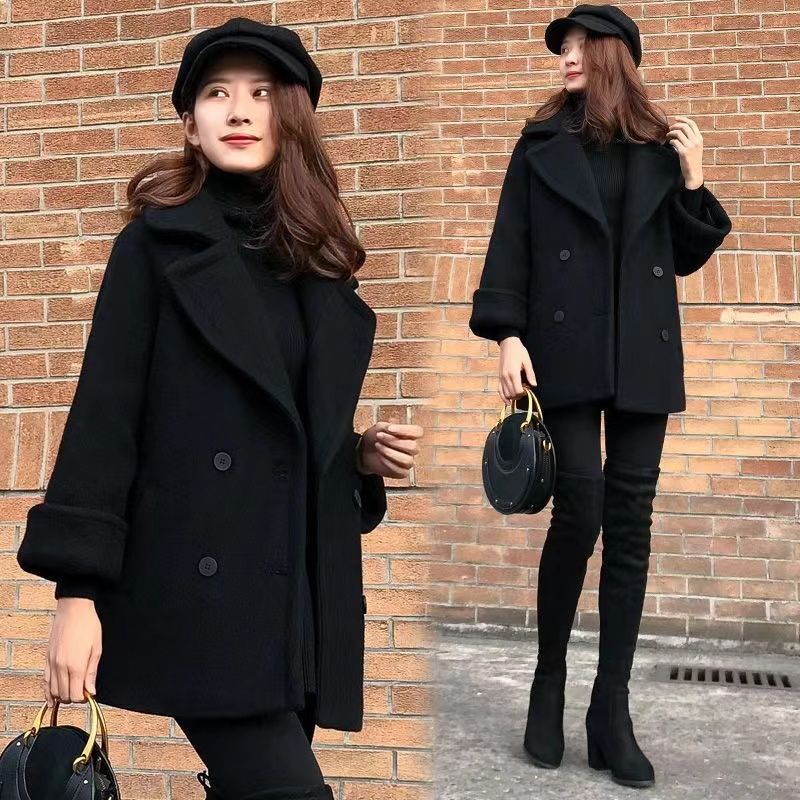 Cross-border Woolen Coat 2023 Popular New Black Chanel Style Woolen Coat Women's Autumn and Winter Professional Trend