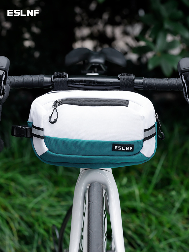 Eslnf Road Bicycle Handlebar Bag Double Color Matching Front Bag Cycling Bag Front Storage Bag Large Capacity Front Bag