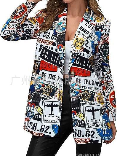 Cross-border European and American New Amazon Halloween printed suit color printed long sleeve performance suit blazer