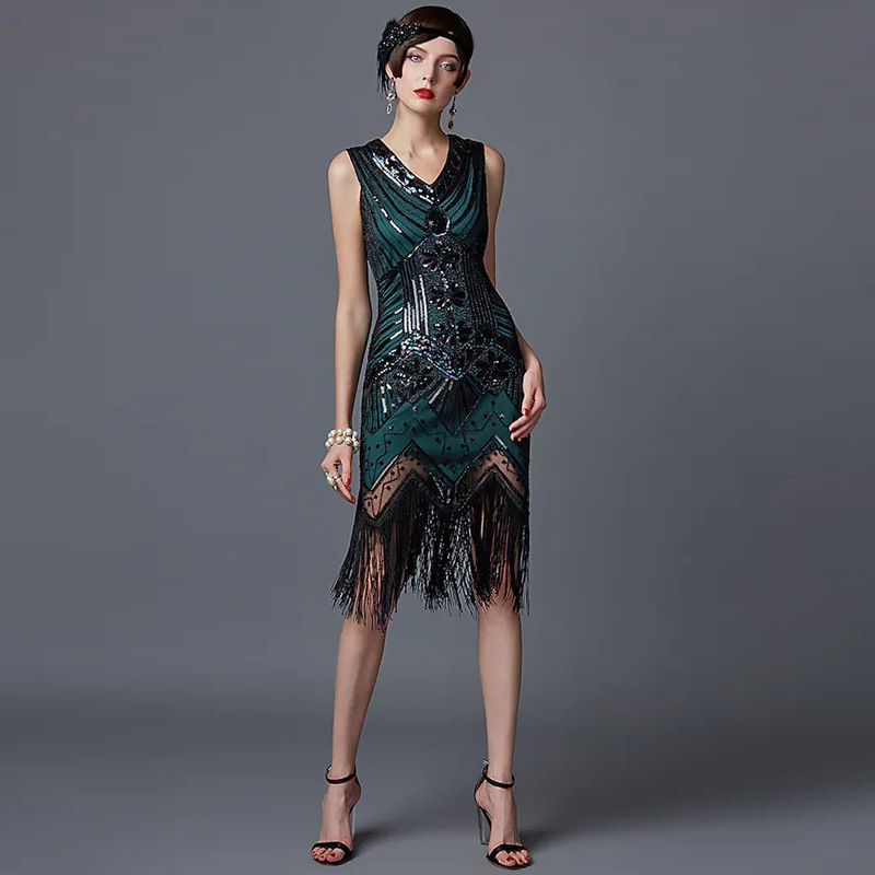 Picture of Gatsby Evening Dress Banquet Dress Tassel 1920 Vintage Sequins dress Amazon plus size Women's Dresses