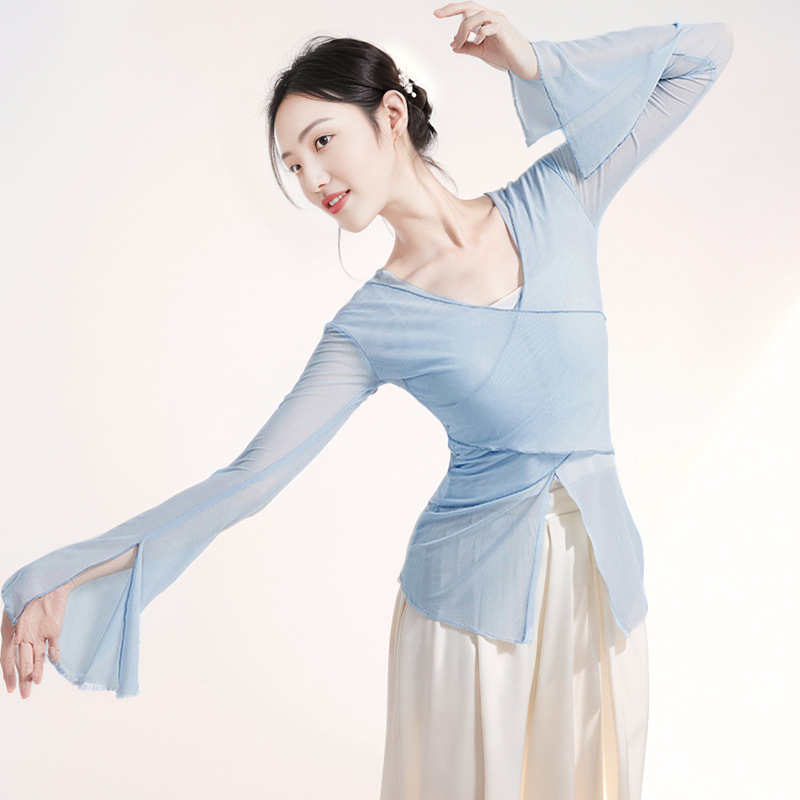 Classical Dance Costume Body Rhyme Vessel Costume Chinese Folk Dance Practice Costume Body Clothing Art Test Top Adult Performance Costume
