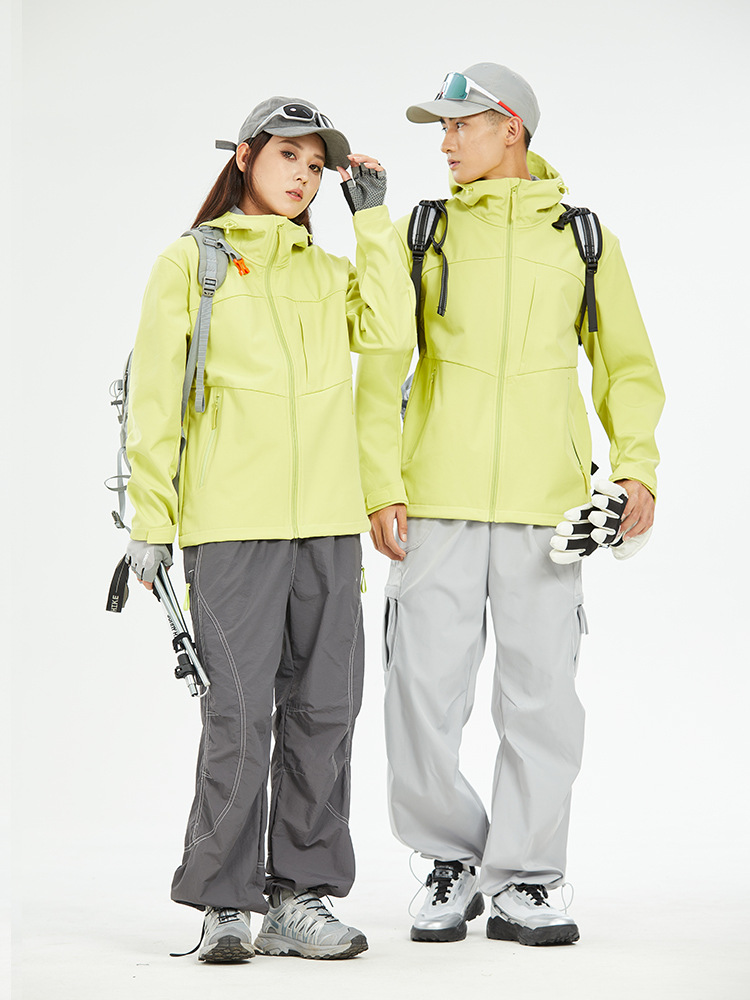 Kailas Style Softshell Jacket for Women, Fleece-Lined and Thickened, Single-Layer Waterproof Coat for Hiking and Cycling, Mountaineering Jacket for Men