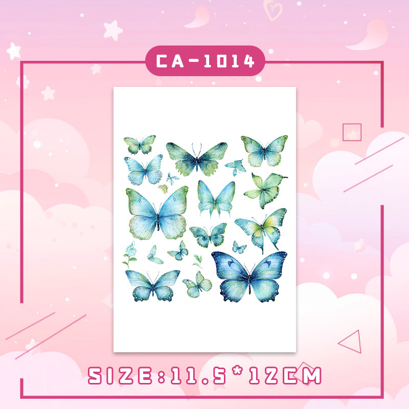 Picture of Glitter Butterfly Wings Tattoo Sticker Arm Face Decorations Waterproof Lasting Butterfly Cute Photo Makeup Color Stickers
