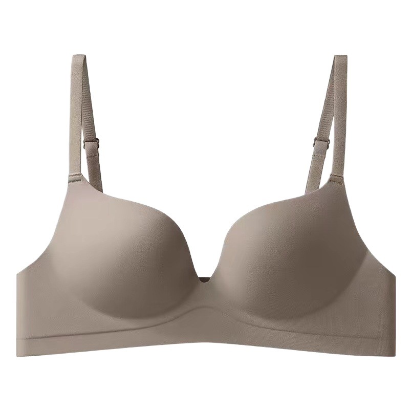Gather-up Underwear Women's Thin Small Chest Traceless Large One-piece Bra Flat Chest Special Bra without Steel Ring