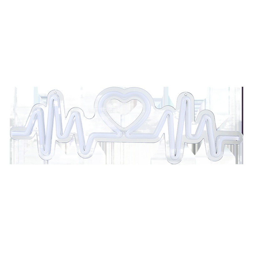 2021 new backboard ins new LED neon light heartbeat modeling light bedroom decoration Internet celebrity decorative small colored light
