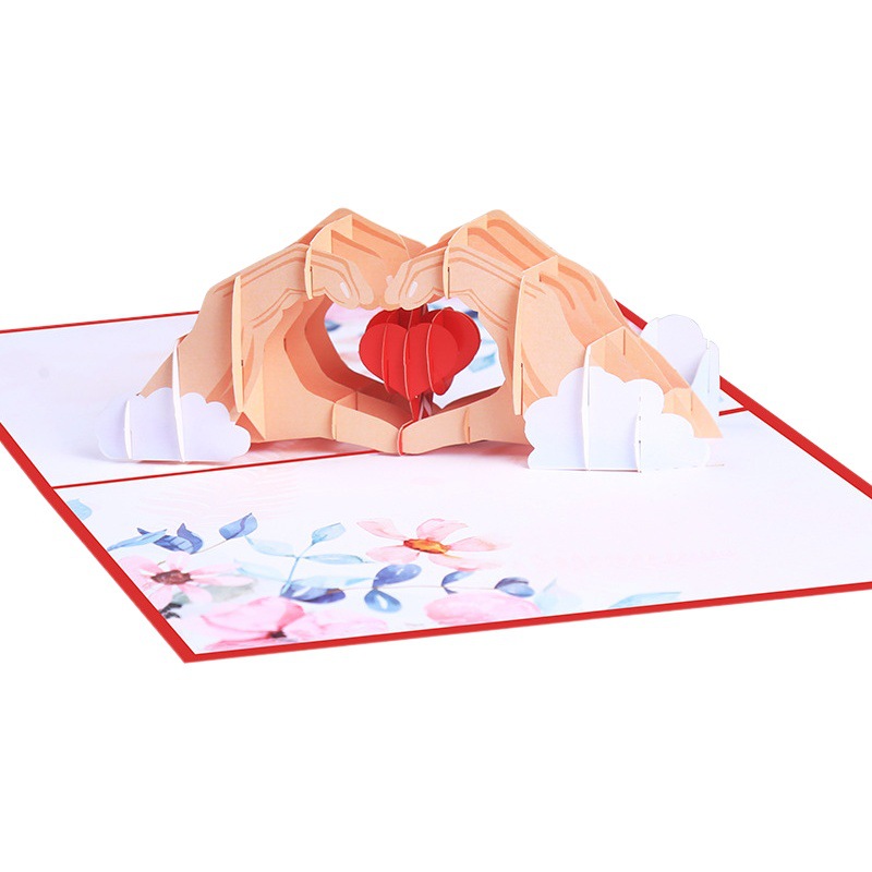 Manufacturers supply creative hollow gestures than the heart Valentine's Day three-dimensional greeting cards cross-border Valentine's Day 3D pop-up cards