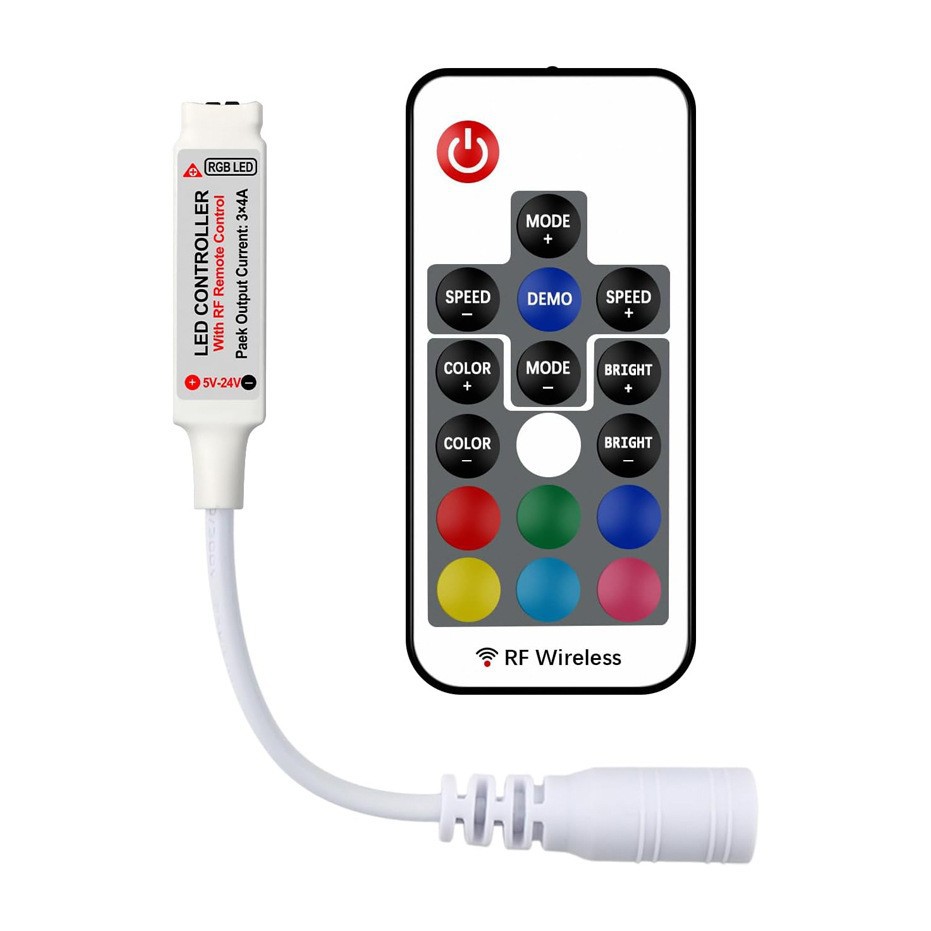 Rgb Controller Dimmer Rf Wireless Remote Control Suitable for 5050 Led Strip Lights and Ambient Lighting Rgb Controller