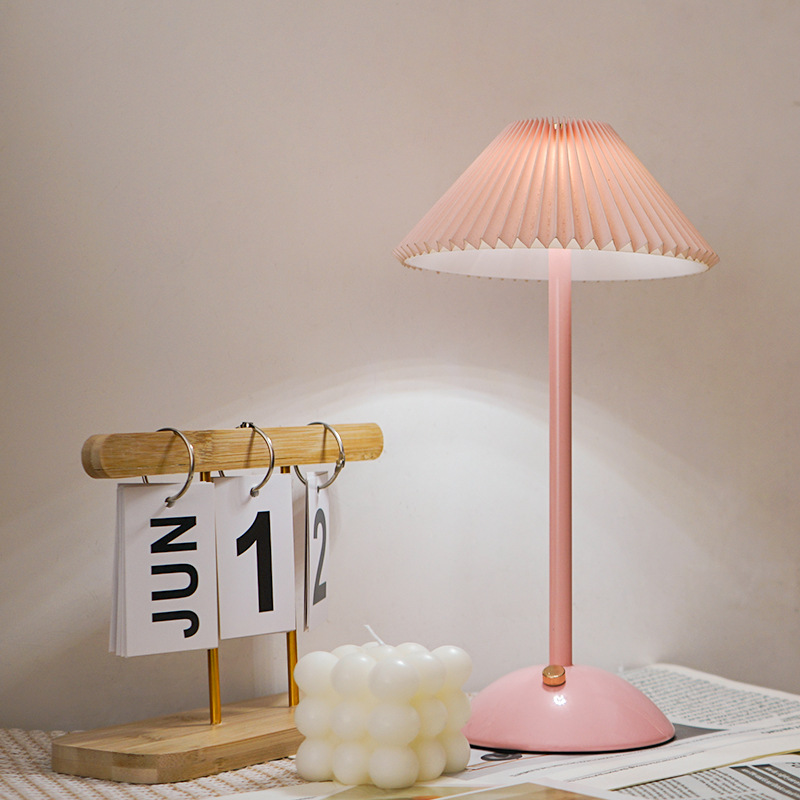Nordic Cross-Border Fabric Lampshade Rechargeable Living Room Bedside Creative Atmosphere Sleep Reading Practical Gift Ornaments Table Lamp