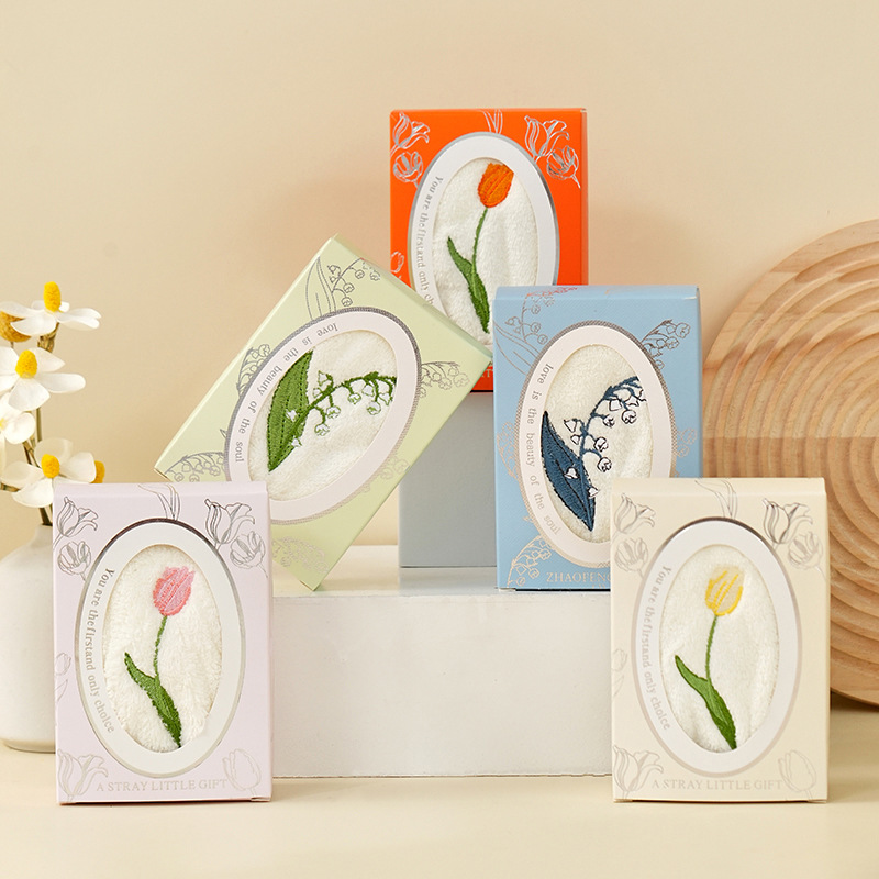 Picture of Souvenir Towels for Bridesmaids, Floral Embroidery, Baby Full-Month Gifts, Small Return Gifts, Women's Day Small Gift Designs