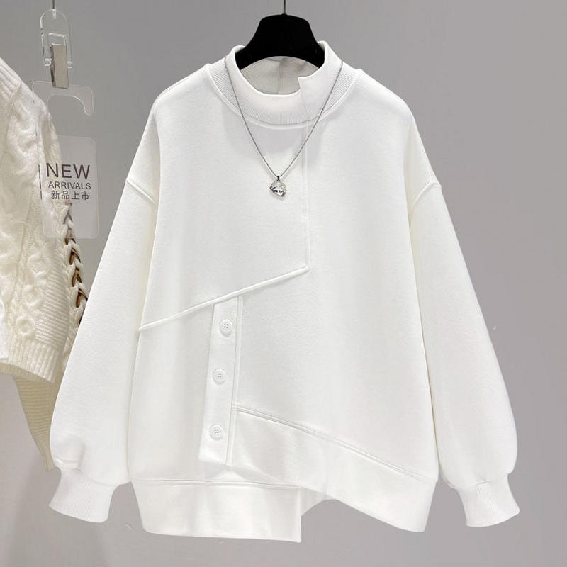 [Original Workmanship] Large Size 2024 Autum New Half Turtleneck Sweatshirt for Women Autum Loose Thickeneded Jacket