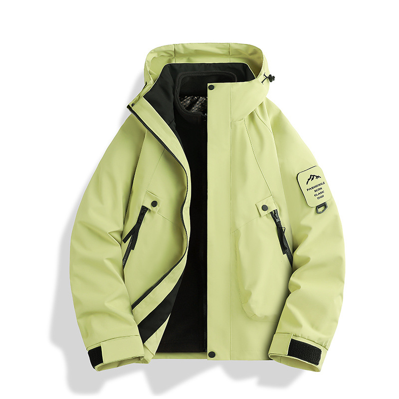 Picture of Three-in-one women's detachable autumn and winter two-piece outdoor windbreaker jacket men's water-repellent plus size mountaineering suit