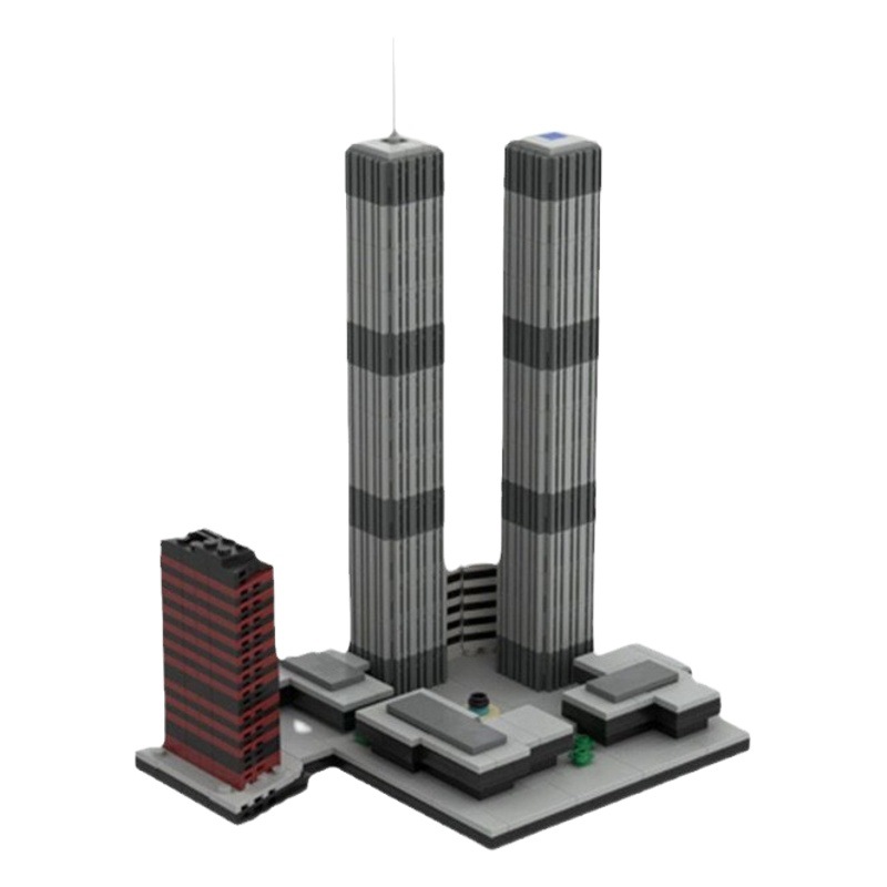 MOC-157149 compatible with Lego World Trade Center miniature architecture series building blocks Toy Twin Towers model