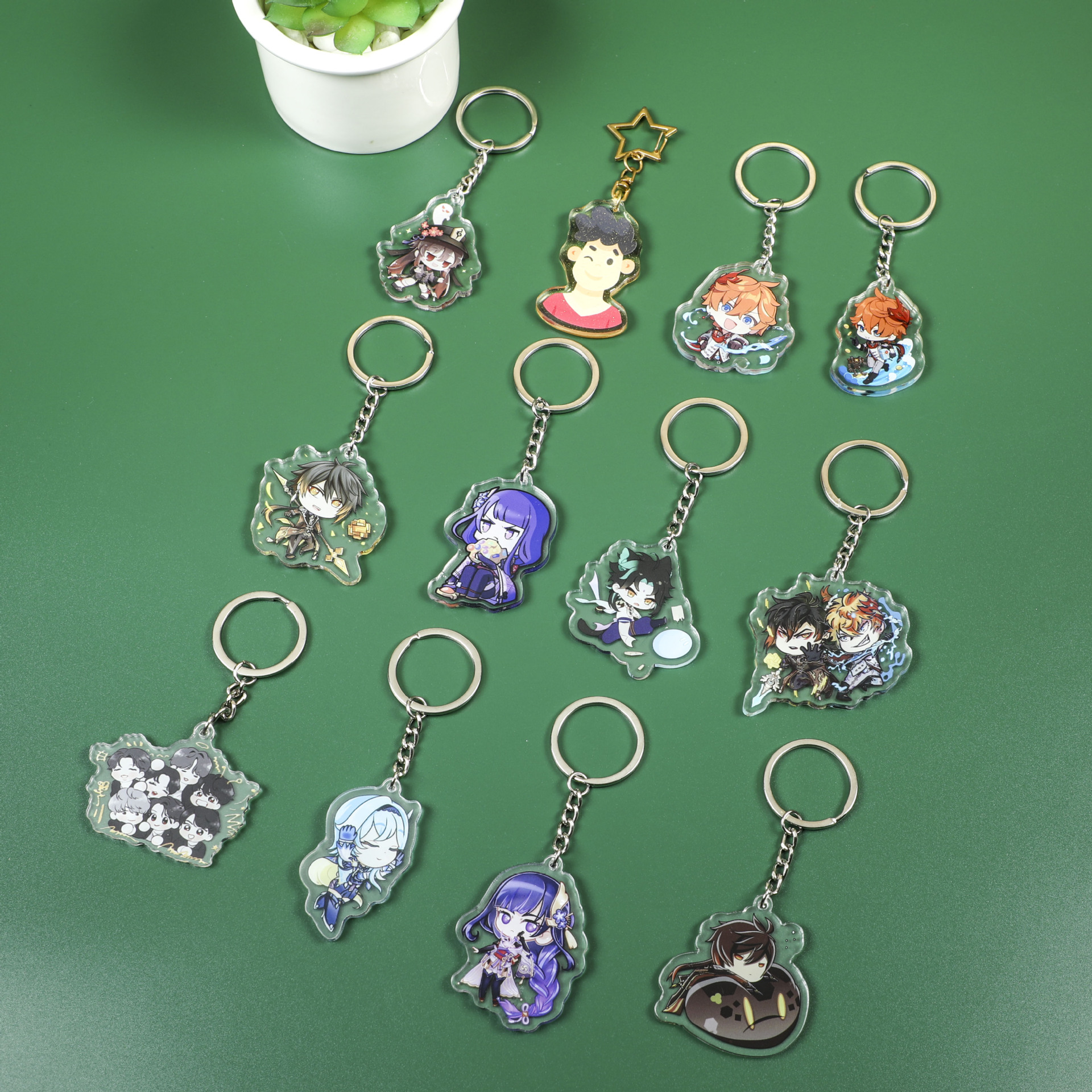 Picture of Acrylic Keychain Custom DIY Creative Photo Cartoon Animation Small Gift Star Peripheral Stand Customization