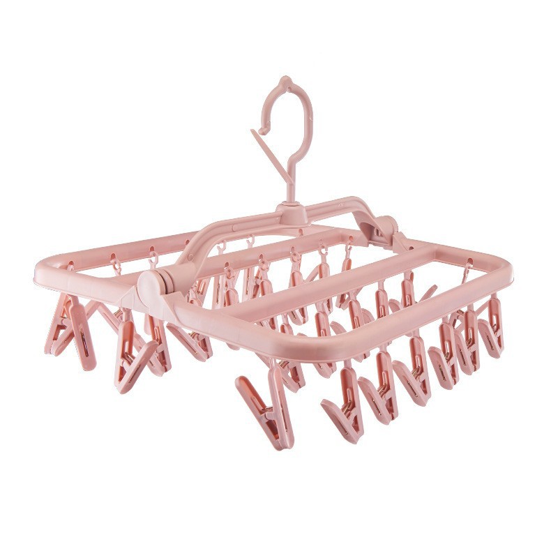 Picture of Thickened 32 Drying Rack Multifunctional Plastic Foldable Household Windproof Multi-clip Drying Rack Underwear Panties Socks