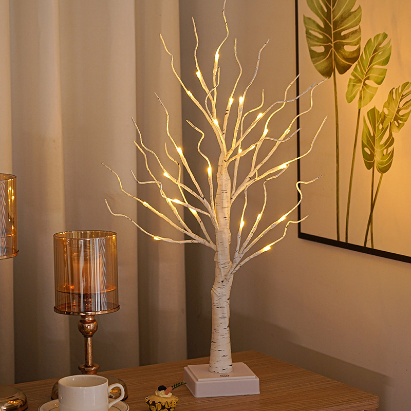 Cross-Border Led Christmas Lights Birch Tree Lights Easter Egg Tree Lights Room Gift Decoration Outdoor Halloween Artificial Tree