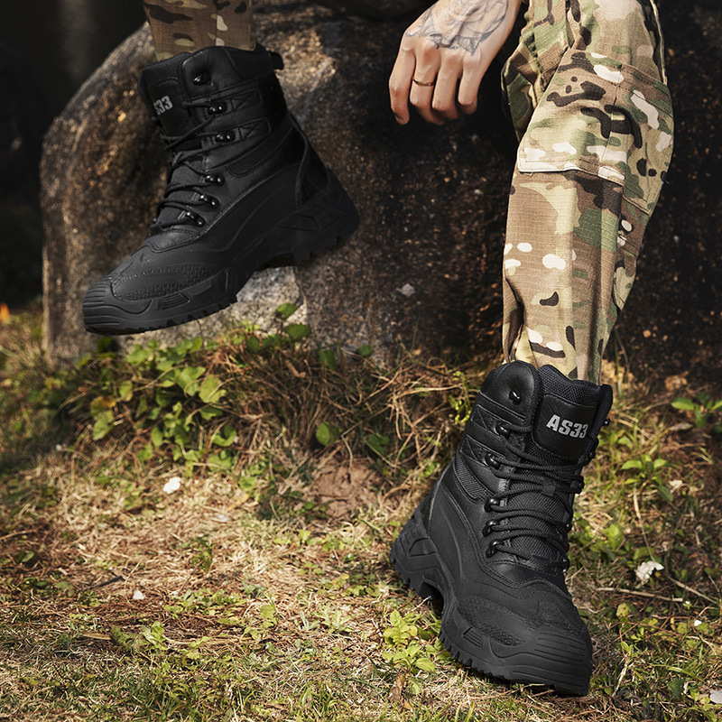 Summer Large Size Land Combat Boots Combat Hiking Shoes Outdoor Hiking Men's Training Boots Tactical Security Military Boots