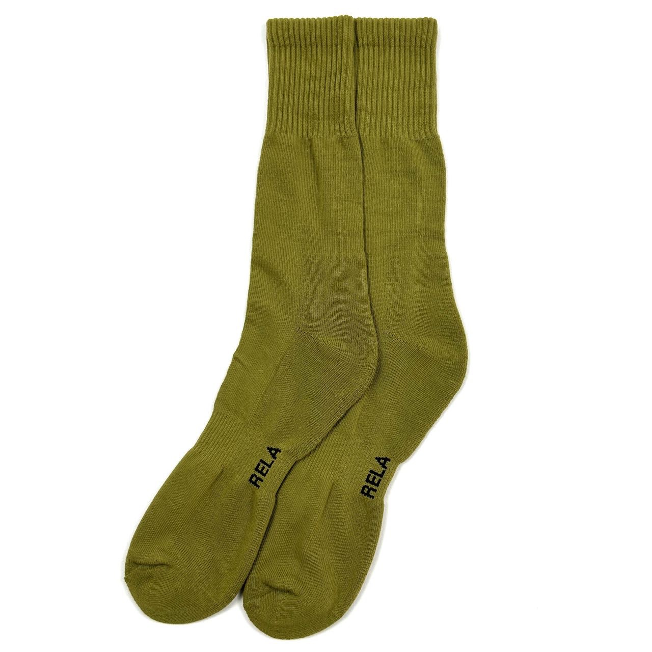 120-Needle Terry Bottom Socks Pure Color Thick Needle Loose Version Military Green Socks Can Be Customized with Various Military Green Socks