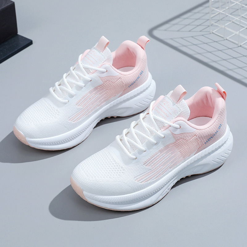 Picture of Women's Shoes, Casual Shoes, White Shoes, Foreign Trade Fly-Knit Running Shoes, Fashionable Spring New Breathable Casual Sports Shoes for Women