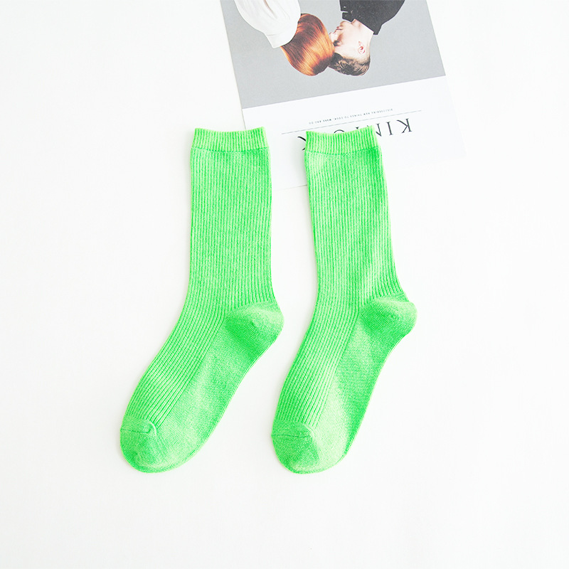 Picture of Spring and summer women's socks solid color dopamine color tube socks Zhuji pile socks ladies candy color socks cotton socks