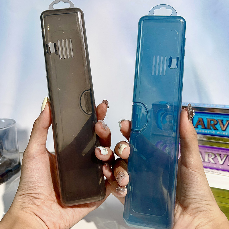 Square travel portable toothbrush set box transparent toothbrush box dustproof breathable storage box wash box factory wholesale