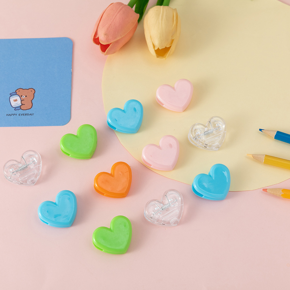 Picture of Japanese girl heart cute pink decorative small clip love clip decorative photo clip material storage clip sealing clip