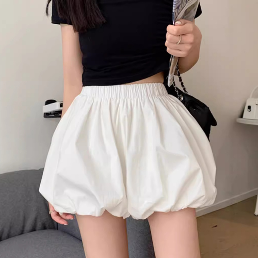 Picture of Short Skirt Wide Leg Bud Casual Staggered Waist Pants Slimming Loose Pumpkin Pants Bloomers Shorts Women's Summer 2024