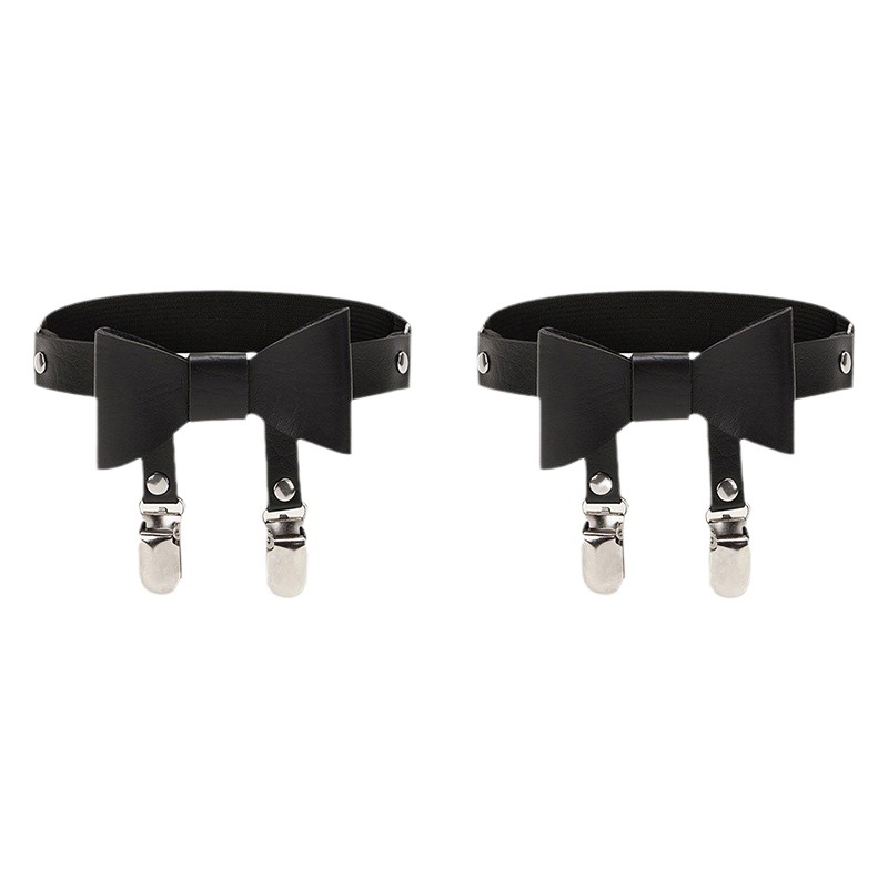 Cute Young Candy Color Bow Leg Ring Lolita Japanese Sweet Harajuku Girls Socks Leather Garter Belt