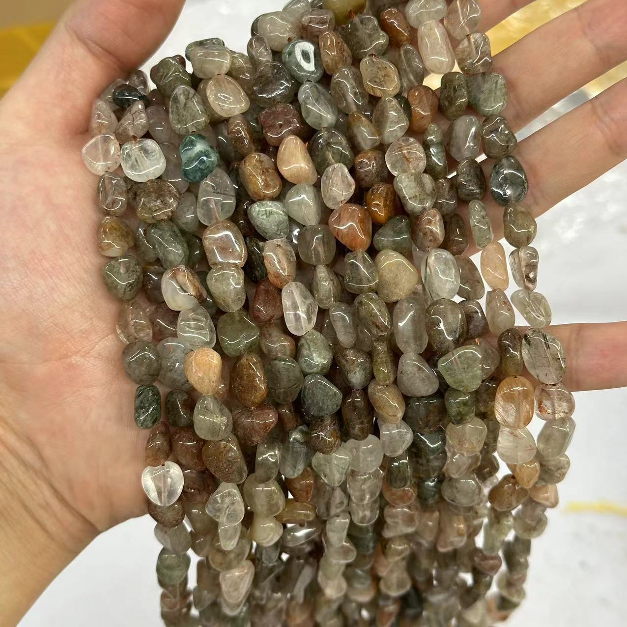Picture of 8*10mm natural raw stone with loose beads semi-finished beads manufacturers spot wholesale jewelry accessories cross-border foreign trade