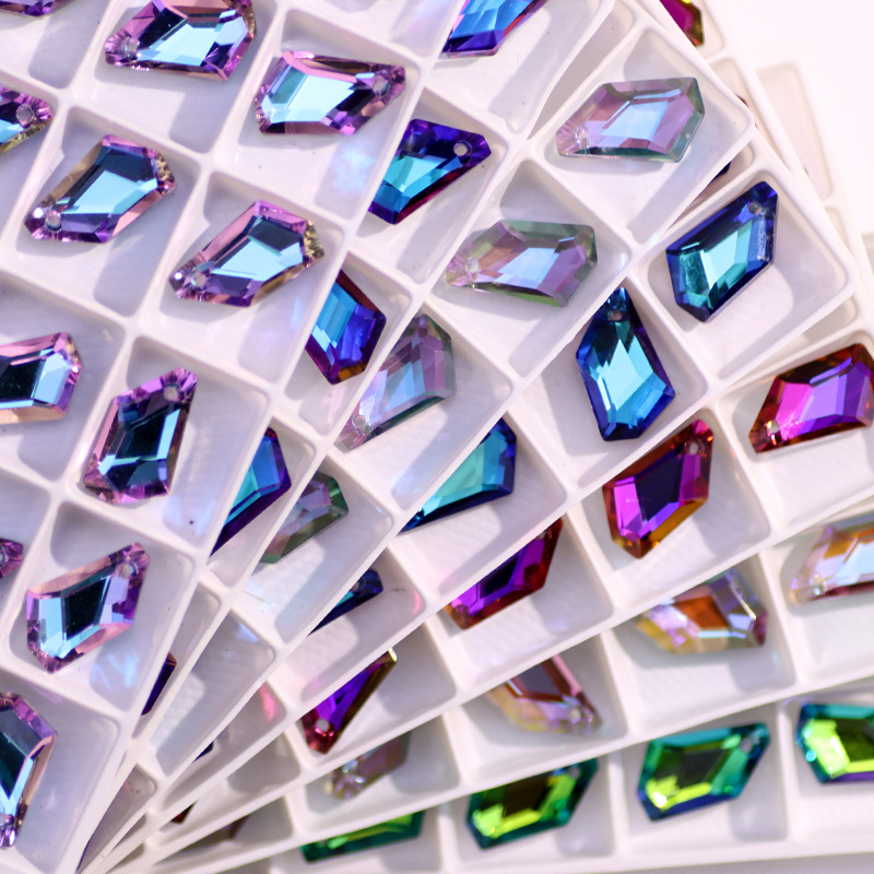 Picture of Factory wholesale diamond orthorhombic stone single hole crystal pendant DIY necklace earrings bracelet jewelry accessories