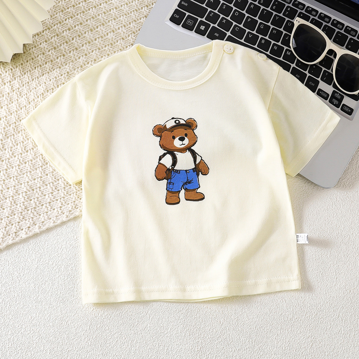 Picture of Children's Short-sleeved T-shirt Cotton New Children's Summer Baby Clothes Boys' Thin Girls' Top Summer Children's Clothing