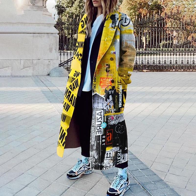 Picture of New 2025 European and American Autumn Export Women's Clothing Ebay Amazon New Long-Sleeved Lapel Outwear Printed Woolen Outwear