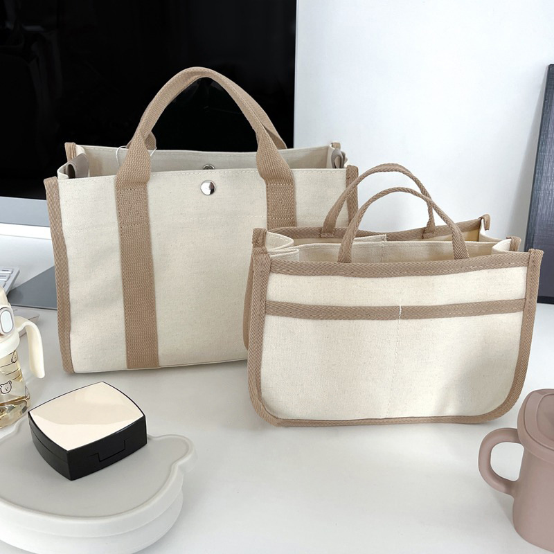 Picture of Korean ins tote mummy bag portable crossbody baby bag multi-functional handbag canvas bag