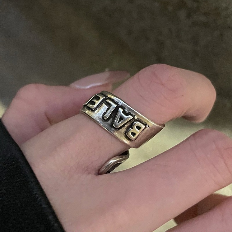 European and American Style Letter Cross Ring for Women, Geometric Hollow Air Quality Versatile Open Ring, Ins Style Personalized Index Finger Ring
