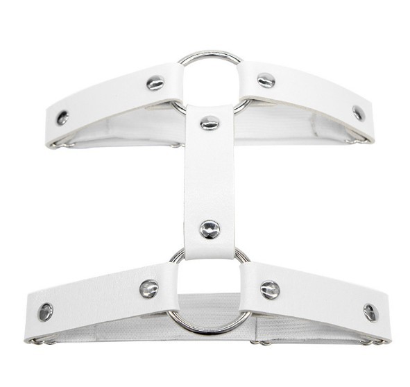 Picture of Punk Hard Girl Leather Ring Leg Ring Internet Celebrant Street Photoshoot Sexy Double Layer Strap Big Leg Ring Garter Belt TD-036