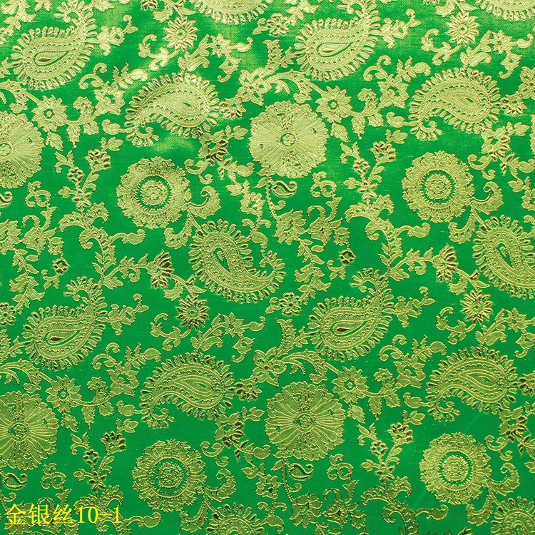 One Piece Drop Shipping Wholesale Minus and Sold Gold Wire Jacquard Decorative Cloth Emerald Green Gold Wire Insect Pattern Woven Jacquard Cloth