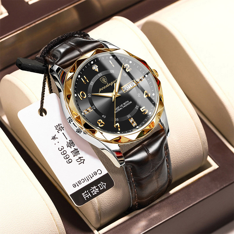 Picture of Swiss brand new belt men's watch waterproof luminous quartz watch live foreign trade explosions a generation of hair
