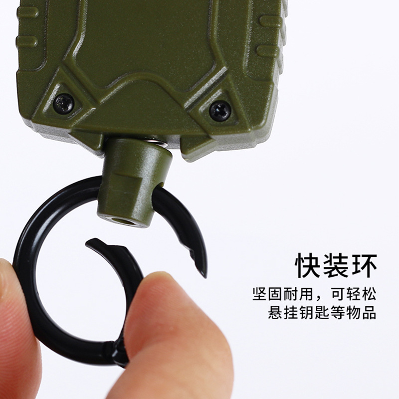 Picture of Zinc Alloy Metal Hanging Buckle Outdoor Fishing Retractable Army Green Square Easy Pull Buckle Quick Pack Easy to Pull