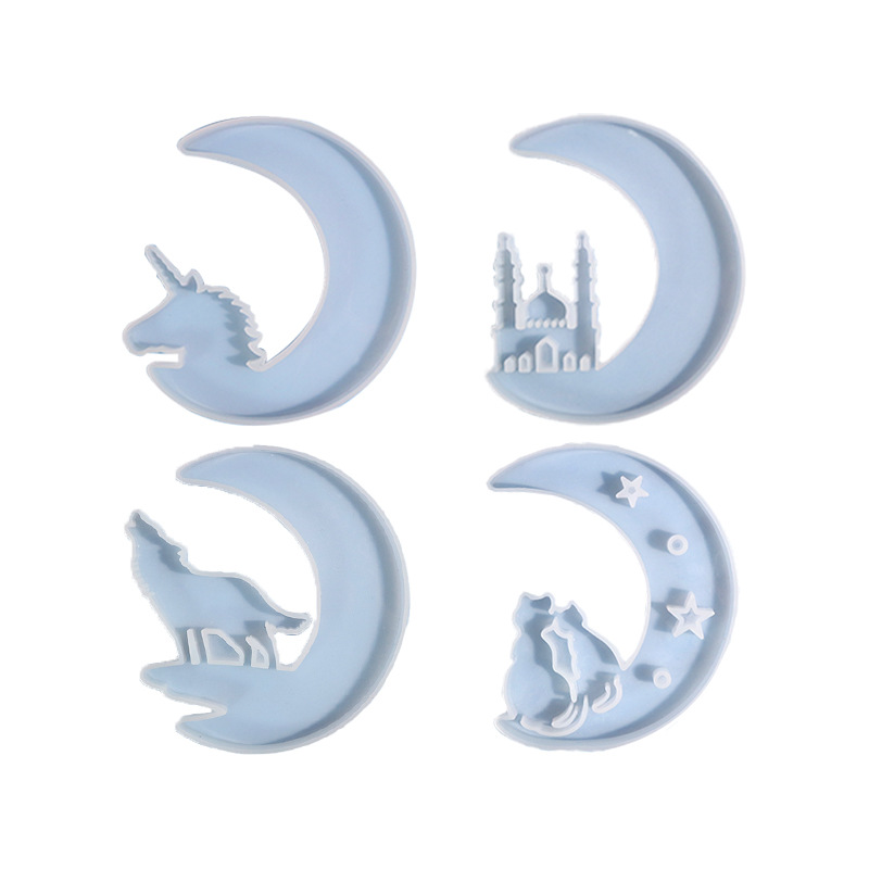 Picture of Triumphant diy drop mold Moon Castle unicorn resin ornaments silicone mold cross-border exclusive