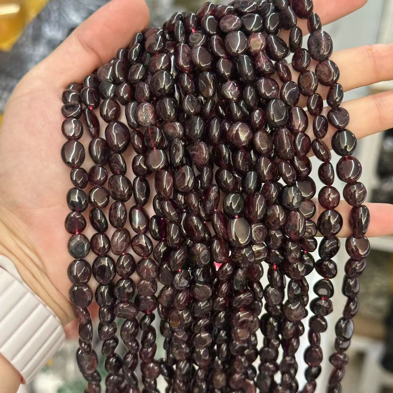 Picture of 8*10mm natural raw stone with loose beads semi-finished beads manufacturers spot wholesale jewelry accessories cross-border foreign trade
