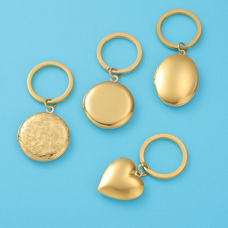 316L Mirror Stainless Steel Various Style Photo Box Pendant DIY Open Photo Photo Frame Pendant Keychain
