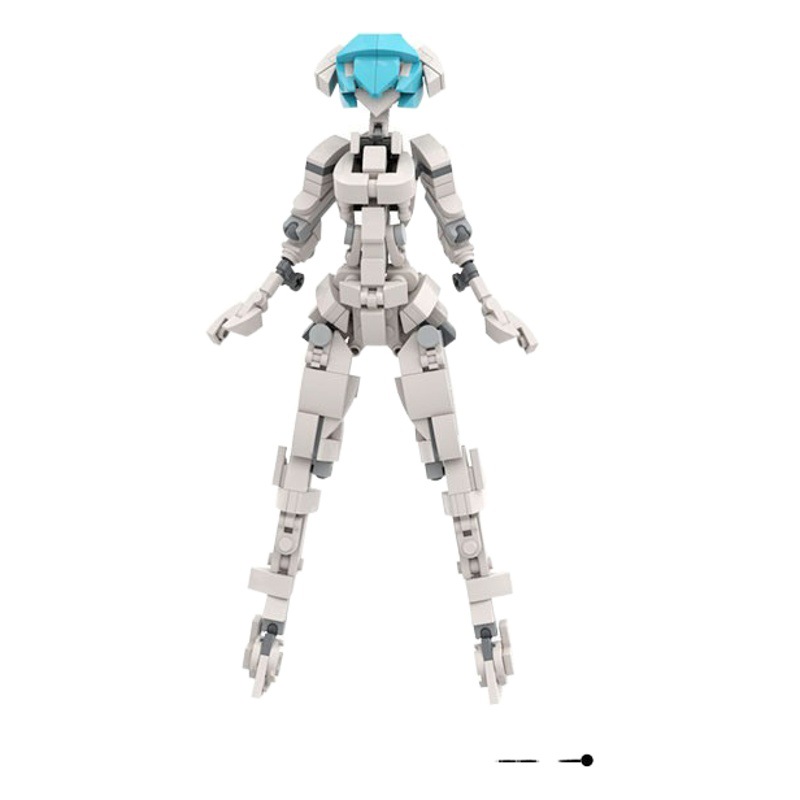 Domestic Assembled MOC Compatible Lego Bunny Mecha Warrior Girl Puzzle Building Block Robot Model